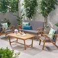 thumbnail image 4 of Patio 4-Piece Conversation Ensemble | Great for Summer Outdoor Socials | Constructed with Acacia and Polyester Cushions | Withstands Outdoor Elements, 4 of 7