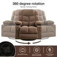 thumbnail image 3 of Clearance! Swivel Recliner Chair for Adults, UHOMEPRO Power Recliner Chair with Massage and Heat, Manual Nursery Rocker Chair Sofa with USB Port, Modern Living Room Lounge Chair, Brown, 3 of 11