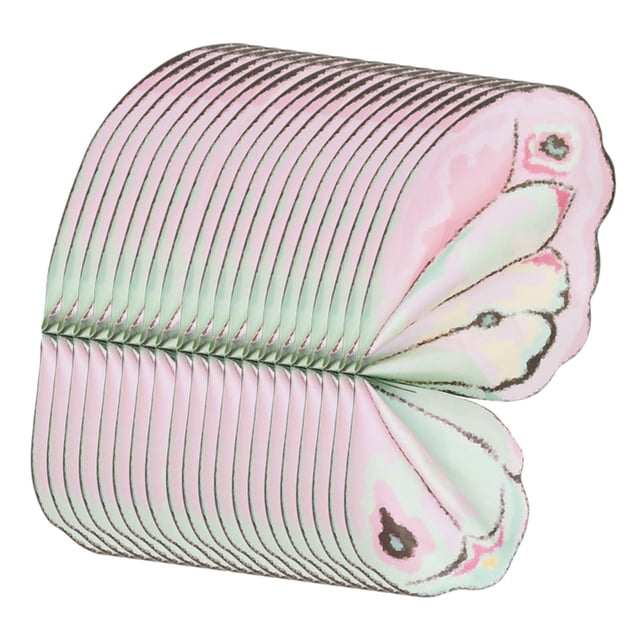 Abbracc 20 Pieces Flower Wrapping Papers Butterfly Wing for Wedding Party pink