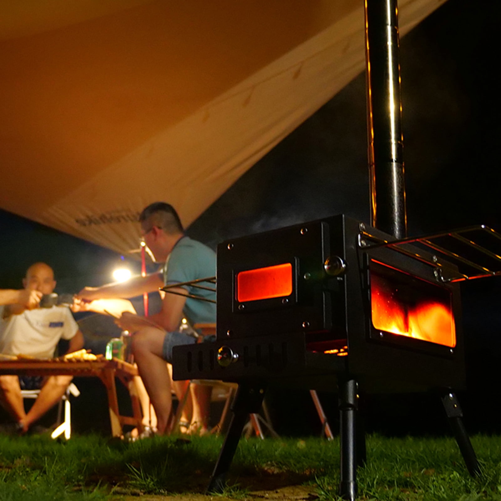 Mad Hornets Outdoor Portable Tent Camping Wood Burning Stove with Pipe For  Tent Cooking Burner - Walmart.com