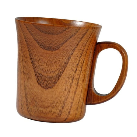 

Wooden Barrel Shaped Mug Classical Natural Solid Wood Drinking Cup Handmade Tea Cups for Coffee Hot Drinks Milk