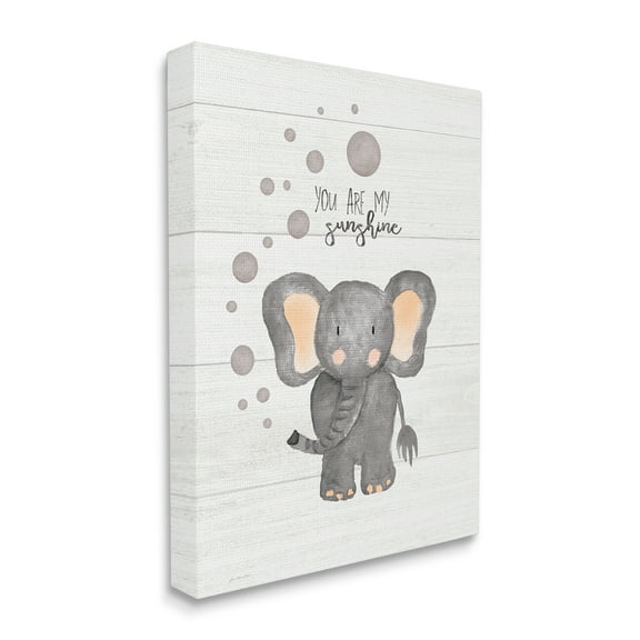 The Kids Room by Stupell You Are My Sunshine Elephant Oversized Stretched Canvas Wall Art, 24 x 1.5 x 30