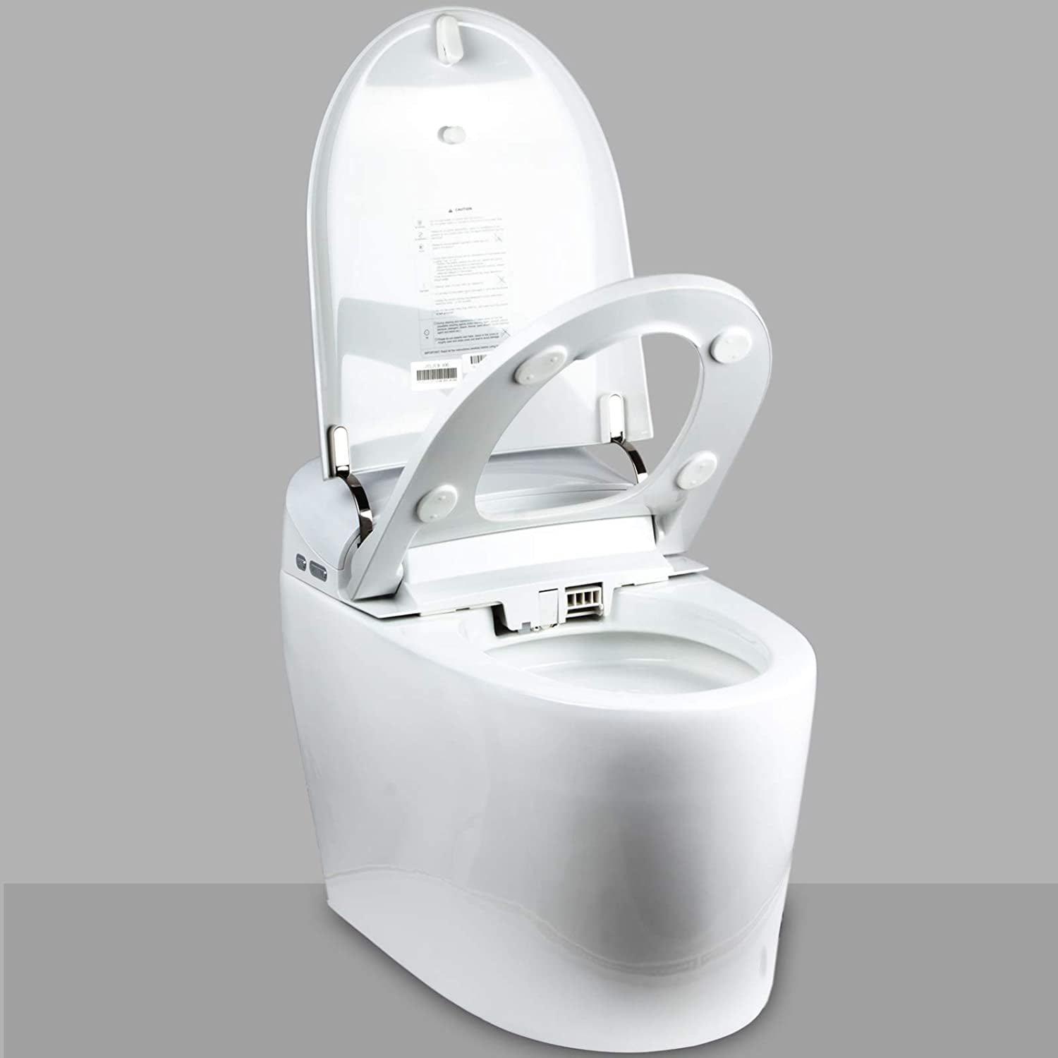 Euroto 1-Piece 20.87" x 29.92" Toilet Bidet Combo Electric Bidet Toilet Seats, White with Heated Seat