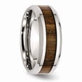 thumbnail image 4 of Stainless Steel Polished Wood Inlay Enameled 8.00mm Ring, 4 of 6