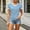 *Blue, variant on ClodeEU Women's Striped V Neck Short Sleeve T-Shirt, Casual Slim Fit Tee Black,Women's Plus L