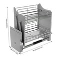 thumbnail image 2 of 2 Tier Pull Down Shelf Cabinet Organizer, Adjustable Heavy Upper Kitchen Cabinet Storage Pull Down Shelf Spice Rack Organizer for Kitchens, Restaurants, Hotels, Apartments, Dark Grey, 2 of 22