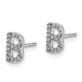 thumbnail image 2 of 14k White Gold Diamond Initial B Earrings 14k White Gold Earrings, 2 of 3