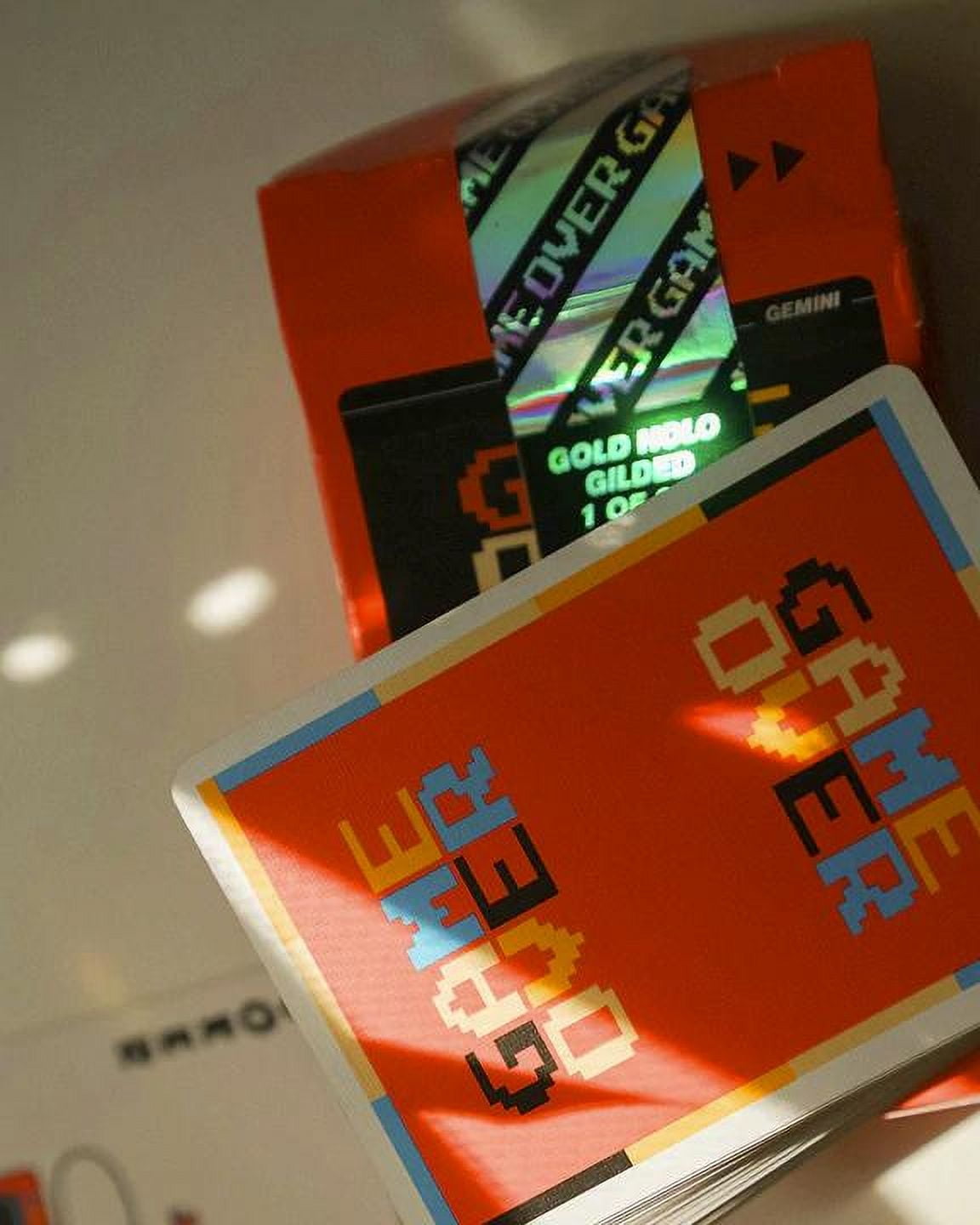 Game Over Red Gold Holo Gilded Playing Cards by Gemini