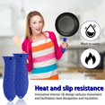 thumbnail image 3 of LLC Support de Poignée Chaude en Silicone Bleu pour Poêles et Casseroles en Fonte, Lot de 4, 3 of 5