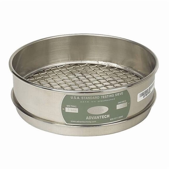 Advantech Sieve, No 5, S/S, 8 In, Full Ht 5SS8F