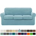 thumbnail image 1 of CHOK 2024 Textured Grid Stretch Sofa Cover Couch Slipcover with Separate Cushion Cover(Gray  Sofa), 1 of 6
