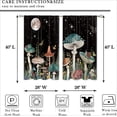 thumbnail image 2 of Green Black Mushroom Small Kitchen Curtains Botanical Window Treatment Moon Plant Cafe Short Window Curtains for Bathroom Dining Laundry Room Tier Treatment Drapes, 2 of 5