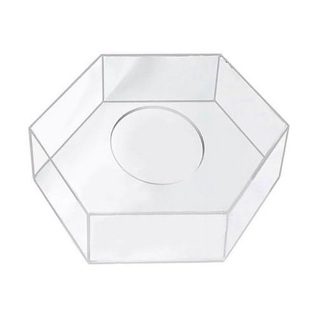Tablero AcríLico para ExhibicióN Pasteles, Bandeja Hexagonal para Pasteles, Base Tablero Rellenable para Pasteles DIY, Soporte Transparente para Pasteles, 20X20X10CM