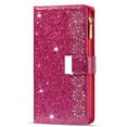 thumbnail image 4 of Jiahe Cover Samsung Galaxy S23 Ultra Wallet Case,Bling Glitter Flip Leather Magnetic Stand Zipper Purse with Card Slot Wrist Strap Shockproof  Protection Cover,Rose, 4 of 9