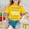 thumbnail image 2 of Girls Summer Cartoon Print Short Sleeve T Shirt Casual Round Neck Top For Toddler Kids And Teens School Season, 2 of 4