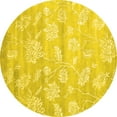 thumbnail image 1 of Ahgly Company Indoor Round Abstract Yellow Contemporary Area Rugs, 6' Round, 1 of 4