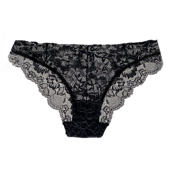 Bikini Vicky Form para Dama con Encaje con Detalle de Brillos e Hilo Metálico con Tirantes Ajustables Color Negro Talla G