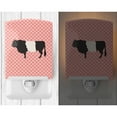 thumbnail image 2 of Belted Galloway Cow Pink Check Ceramic Night Light, 2 of 2