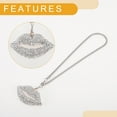 thumbnail image 5 of Unique Bargains 1 Pc Metal Faux Crystal Lips with Rhinestones Car Rear View Mirror Pendant Accessories Car Hanging Ornament White, 5 of 6