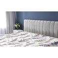 thumbnail image 5 of Ambesonne Floral Fitted Sheet, Minimalist Spring Romance, King Size, Violet Pink and Green, 5 of 5