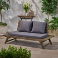thumbnail image 2 of Ledger Outdoor Wooden Loveseat with Cushions, Dark Gray and Gray, 2 of 11