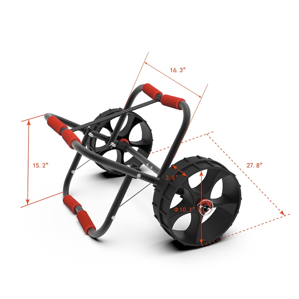 Kadyn Modern Kayak Cart, Kayak Carrier Cart with Wheels, Aluminium Kayak Trolley Cart for Kinds of Kayaks, Red