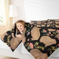 thumbnail image 3 of Erosebridal Capybara Twin Comforter Sets,Rustic Plant Pink Flowers Bedding Set For Girls Kids ,Reversible Black 2-Piece, 3 of 7