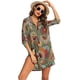 thumbnail image 3 of Wilcliar Camisa para Mujer Mini Vestidos Cortos Casual Media Manga Color Sólido Solapa Plisado Slim Fit Vestido Encubridor, 3 of 5