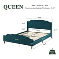 thumbnail image 6 of Amolife Queen Size Upholstered Platform Bed Frame with Curved Velvet Wingback Headboard, Blue, 6 of 6