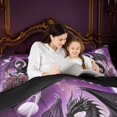 thumbnail image 4 of Manfei Gothic Dragon Animals Full Size Comforter Sets,Vintage Rose Flower Bedding Comforter Set,Pink Gray,Black Reversible,3pcs,1 Comforter and 2 Pillowcases, 4 of 7