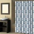 thumbnail image 2 of Fabric Shower Curtain, Summer Ocean Anchor Blue Stripes Bathroom Curtain with 12 Hooks Waterproof No Bad Odor Machine Washable Bath Curtains for Bathroom, Spa Room, Background Cloth, 72"x72", 2 of 6