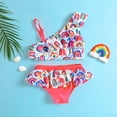 thumbnail image 2 of LUOGENLI Girls Easter Swimsuits Size 6-8 Girls Swimsuit Cut out Swimwear Summer Casual Tie Dye Beach Sport Bathing Girls Swimsuit Cover up Size 6 Girls Swimsuit Watermelon Red 80, 2 of 6