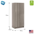 thumbnail image 2 of Tot Mate 72" Double Door Contemporary Wood Composite Tall Cabinet in Gray, 2 of 7
