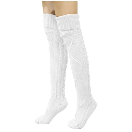 

XINSHIDE Socks Women Fashion Warm Woolen Stockings Big Diamond Reverse Pile Pile Socks Knee Socks Winter Breathable Socks