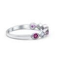 thumbnail image 6 of Art Deco Half Eternity Ring Ruby CZ 925 Sterling Silver Size 7, 6 of 7