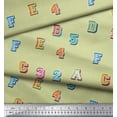 thumbnail image 3 of Soimoi Polyester Crepe Fabric Numbers & Alphabets Text Decor Fabric Printed Yard 52 Inch Wide, 3 of 3