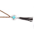 thumbnail image 3 of retro 29,5 " suéter cadena turquesa colgante collar cadena de de mujeres declaración joyería Plata, 3 of 7