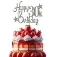 thumbnail image 5 of Glittered Elegance Happy 30th Birthday Glittered Cake Topper - Party Supplies Decorations Decor (30th Birthday, Silver), 5 of 5