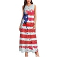 thumbnail image 4 of SMihono Robe Maxi Bohème d'Été pour Femmes Grande Taille Mode Col en V Sans Manches Soirée d'Été Impression Poches Gilet Longue Robe de Plage, 4 of 7