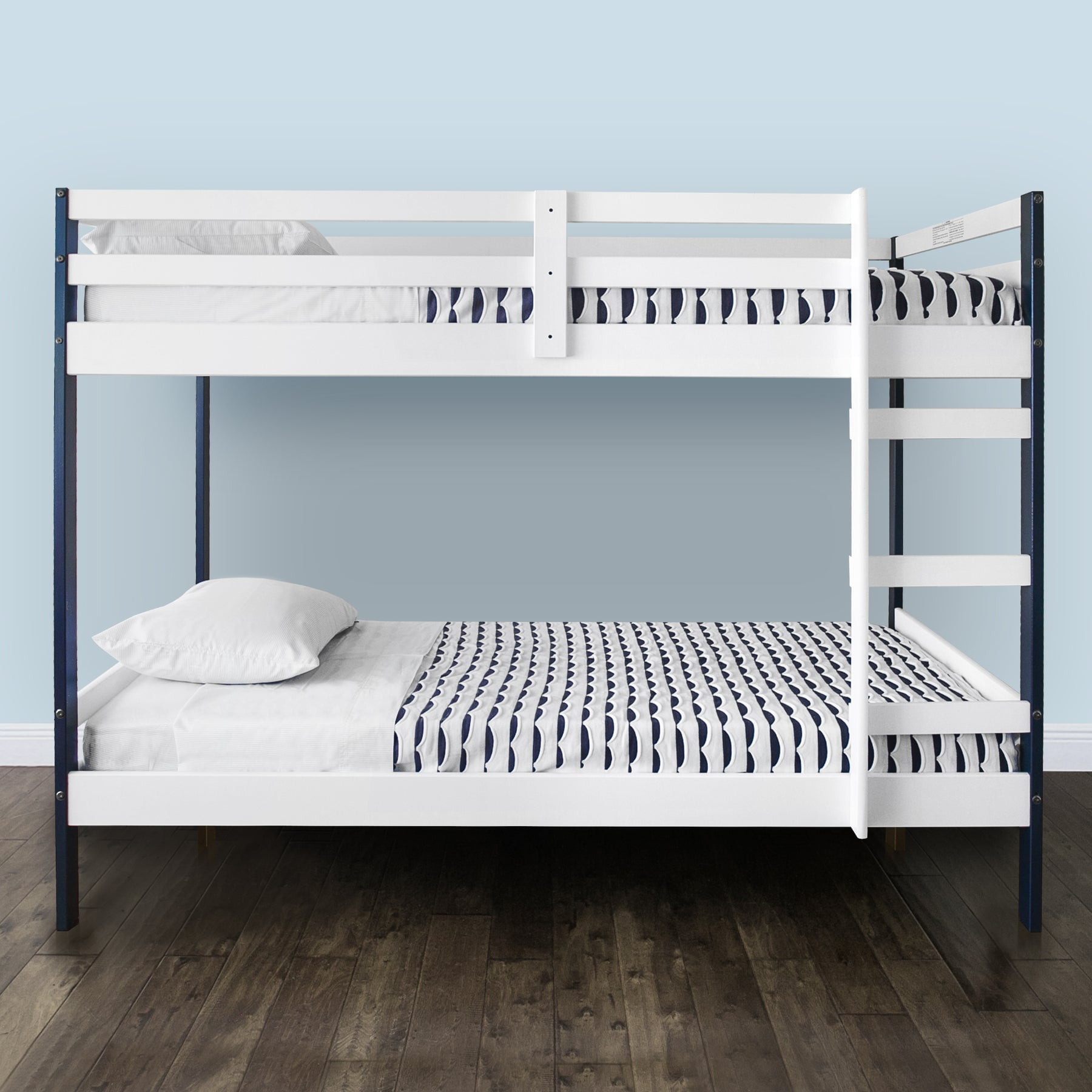 Letto Twin Over Twin Bunk Bed White Brown Walmart