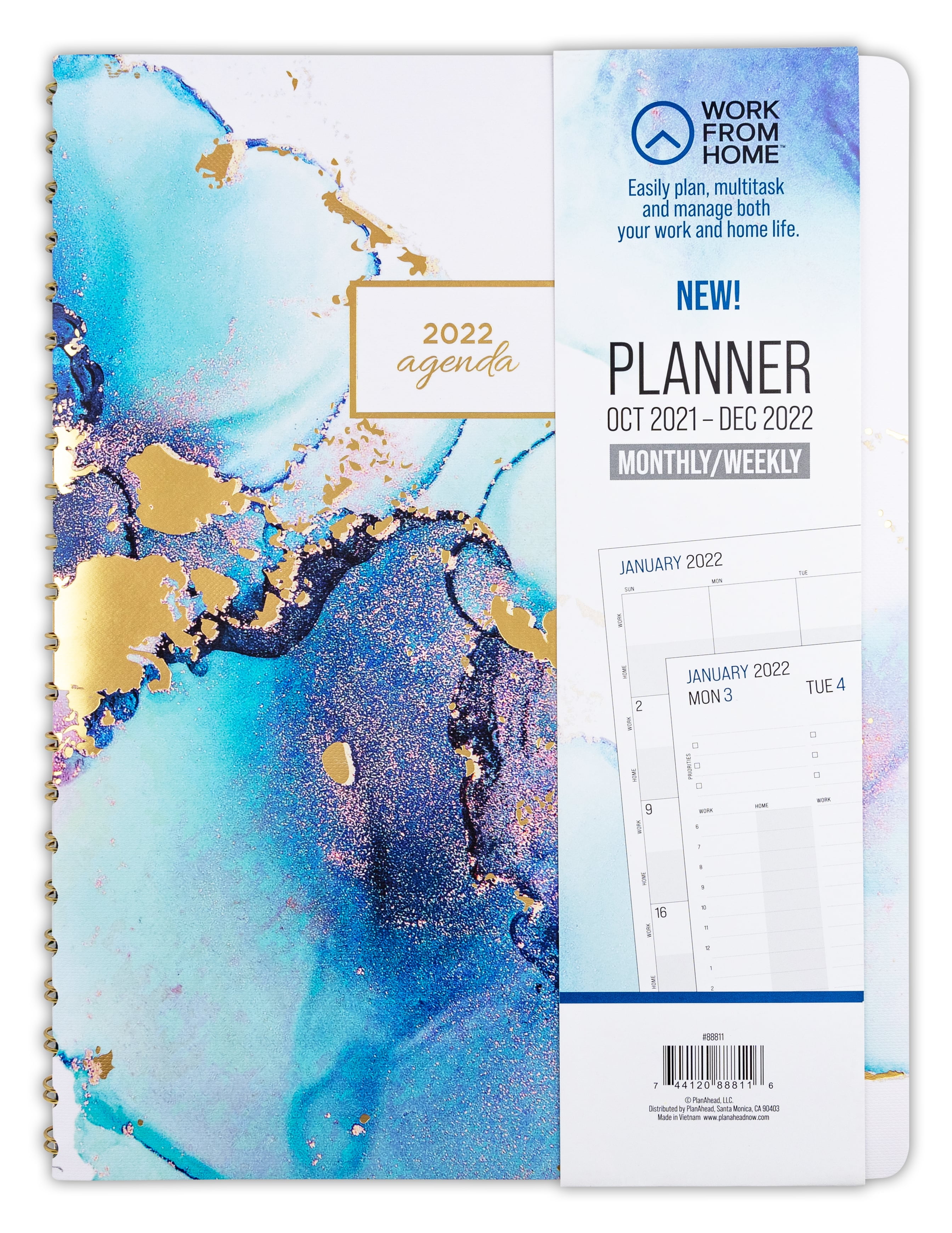 2021 Student Weekly Appointment Planner Calendar 6" x 4" Glittery Vinyl Cover 