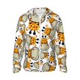 thumbnail image 2 of Uemuo Giraffes Head Pattern Women's Full Zip UPF 50+ Sun Protection Hoodie Jacket Long Sleeve Sun Shirt Hiking Outdoor Performance with Pockets-Large, 2 of 9