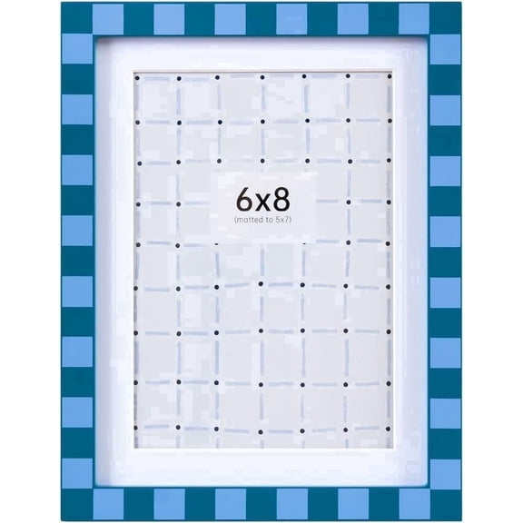 6x8 Picture Frame Colorful Photo Frames for Wall,Family Picture Frame for Tabletop Display,Matted to 5x7(Blue)