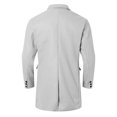 thumbnail image 3 of QHFBli Oversized Mens Trench Coat Men's Winter Wool Overcoat Long Anorak Jacket Fashionable Warm Soft Grey M, 3 of 4