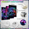 thumbnail image 4 of Hieng Cool Gaming Canvas Wall Art, Retro Video Game Watercolor Poster Pictures, Neon Gamepad Gamepad Painting Prints for Kids Boys Game Room Bedroom Wall Decor Framed, 4 of 6