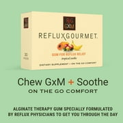 Reflux Gourmet Tropical Soothe Gum Alginate Therapy Sodium Bicarbonate Gum for Acid Reflux، Oral، Cognitive، and Digestive Support، Natural with Ginger، Celeriac، Aloe، Sugar Free، Gluten Free، Vegan