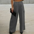 thumbnail image 2 of Sngxgn Women's Pants Casual Trouser Pants Elastic Waist Slim Pockets(Grey,XXL/5), 2 of 9