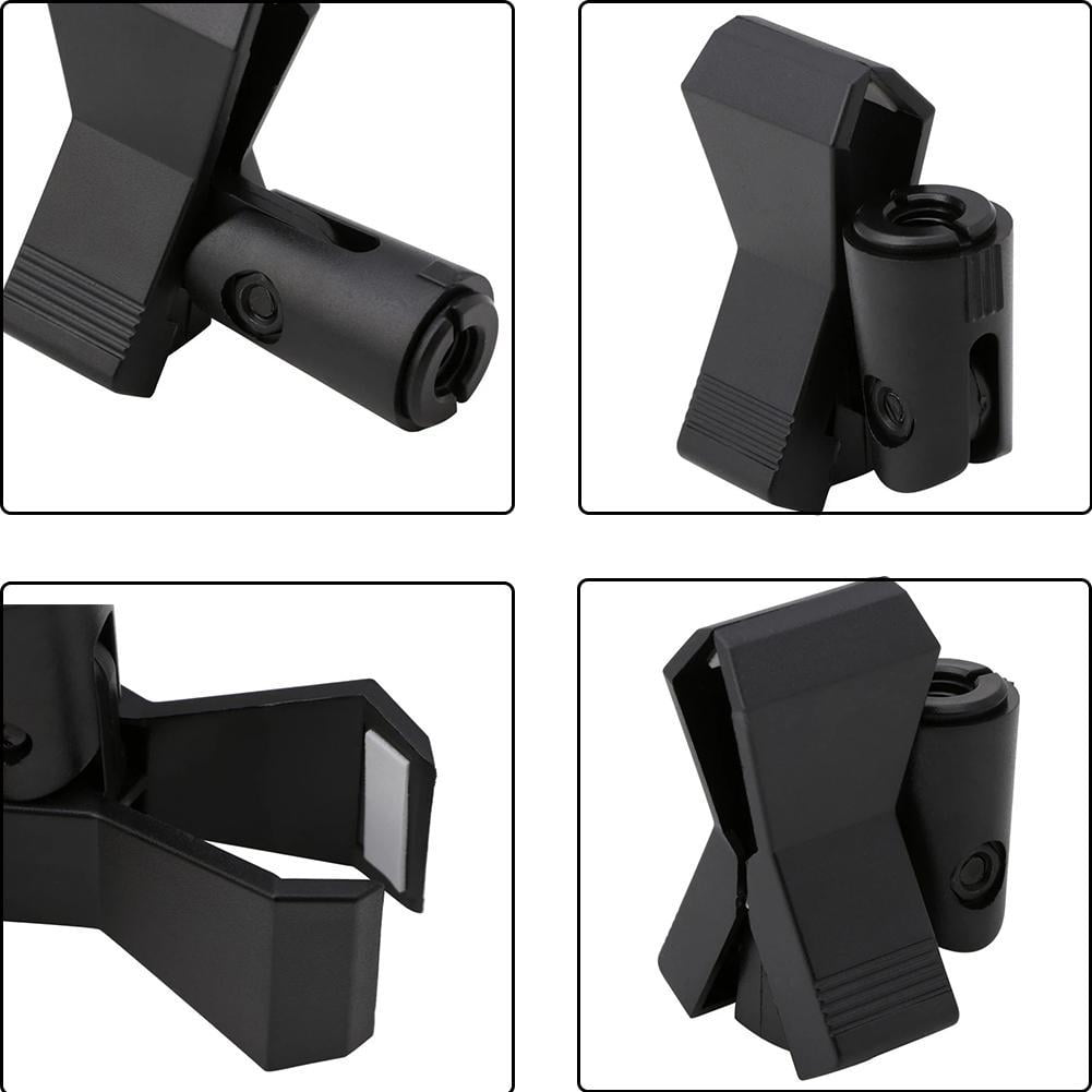 Flexible Microphone Mic Stand Accessory Plastic Clamp Clip Holder Mount Black