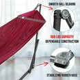 thumbnail image 3 of Tranquillo Universal 106.5" Double Hammock with Adjustable Stand & Bag, Red, 3 of 5
