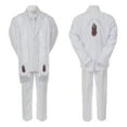 thumbnail image 3 of Baby Boy Christening Formal White Single Breasted Suit Silver Gold Guadalupe on Stole & Back Sm-20, 3 of 4